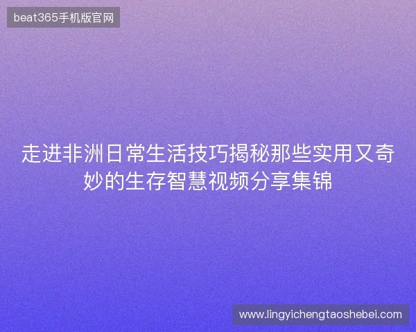 走进非洲日常生活技巧揭秘那些实用又奇妙的生存智慧视频分享集锦